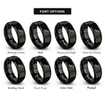 font options for inside engraving on black headless bass rings