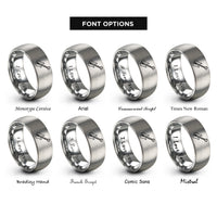 font options for inside engraving on silver headless bass rings