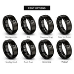 font options for inside engraving on black headphones rings