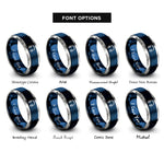 font options for inside engraving on blue & silver headphones rings