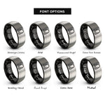 font options for inside engraving on black & gray headphones cable rings