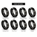 font options for inside engraving on black & grey headphones cable rings