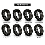 font options for inside engraving on black headphones cable rings