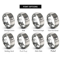 font options for inside engraving on gray headphones cable rings