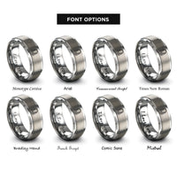 font options for inside engraving on gray headphones cable rings
