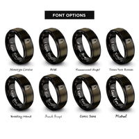 font options for inside engraving on gunmetal & black headphones cable rings