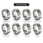 font options for inside engraving on gray headphones rings