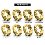 font options for inside engraving on gold headphones note rings