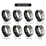 font options for inside engraving on black & silver headset boom mic rings
