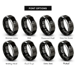 font options for inside engraving on black & gray headset boom mic rings
