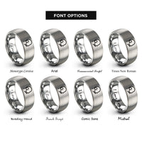 font options for inside engraving on grey headset boom mic rings