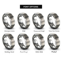 font options for inside engraving on gray headset boom mic rings