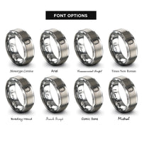 font options for inside engraving on gray headset rings