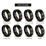 font options for inside engraving on gunmetal & black headset rings