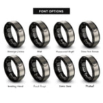 font options for inside engraving on black & gray headset microphone rings