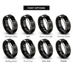 font options for inside engraving on black & grey headset microphone rings
