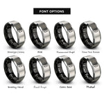 font options for inside engraving on black & gray headset microphone rings