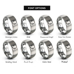 font options for inside engraving on silver headset microphone rings
