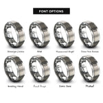 font options for inside engraving on silver headset microphone rings