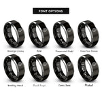 font options for inside engraving on black & gray headset waveform rings