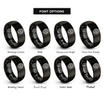 font options for inside engraving on black headset waveform rings
