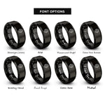 font options for inside engraving on black headset waveform rings