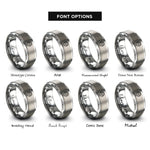 font options for inside engraving on gray headset waveform rings