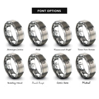 font options for inside engraving on gray headset waveform rings