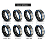 font options for inside engraving on black & blue & silver headstand sirsasana circle rings