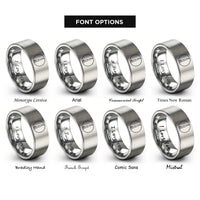 font options for inside engraving on gray headstand sirsasana circle rings