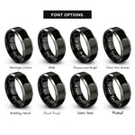 font options for inside engraving on black & gray headstock rings