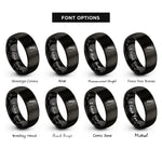 font options for inside engraving on black headstock rings