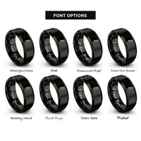 font options for inside engraving on black headstock rings