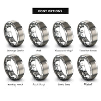 font options for inside engraving on gray headstock rings