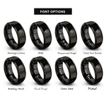 font options for inside engraving on black headstock tuners rings
