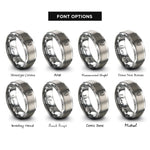 font options for inside engraving on silver headstock tuners rings