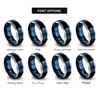 font options for inside engraving on blue & silver healing bindrune rings