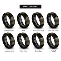 font options for inside engraving on gunmetal & black health heart rings