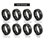 font options for inside engraving on black heart accent rings