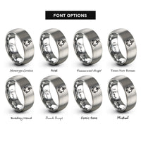 font options for inside engraving on silver heart anchor interlock rings