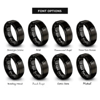 font options for inside engraving on black heart bone rings