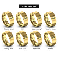 font options for inside engraving on gold heart bone rings