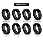 font options for inside engraving on black heart crown rings