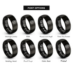 font options for inside engraving on black heart horse infinity rings