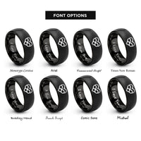 font options for inside engraving on black heart infinity rings