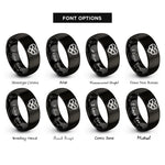 font options for inside engraving on black heart infinity rings