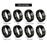 font options for inside engraving on black heart infinity rings