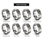 font options for inside engraving on gray heart infinity rings