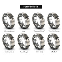 font options for inside engraving on silver heart infinity rings