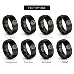 font options for inside engraving on black heart keys rings